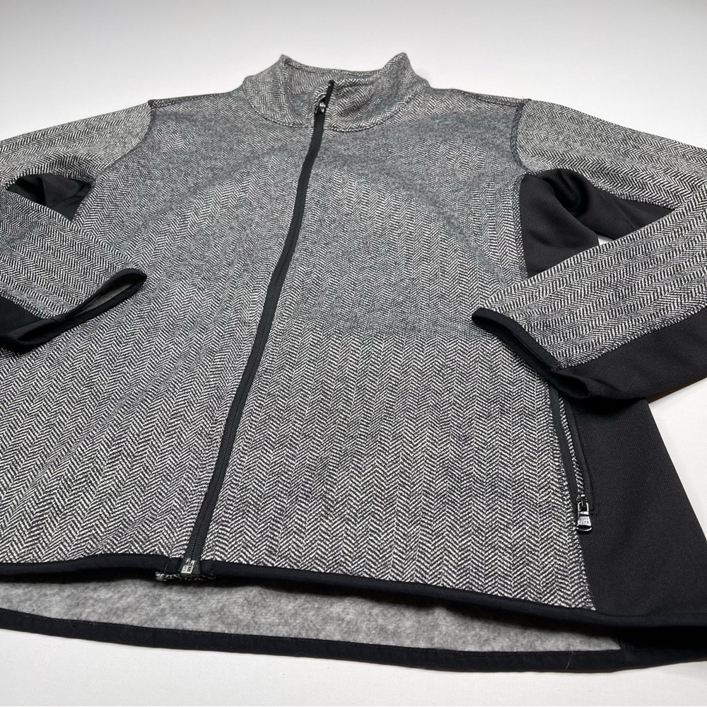 Marc New York Fleece Jacket Full Zip Black Herringbone Outdoor Comfy Gorp Warm - Picture 3 of 14